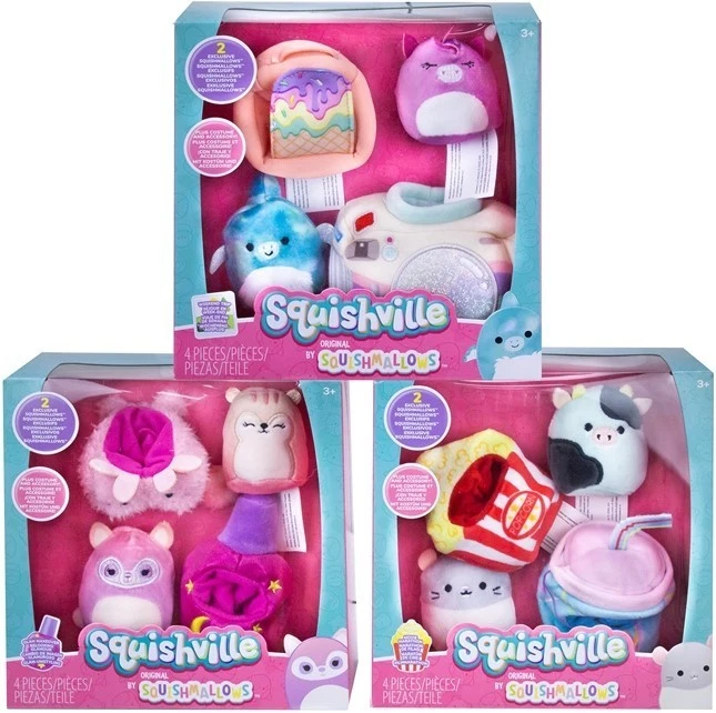 Squishmallows Squishville – verschiedene 4-in-1 SET